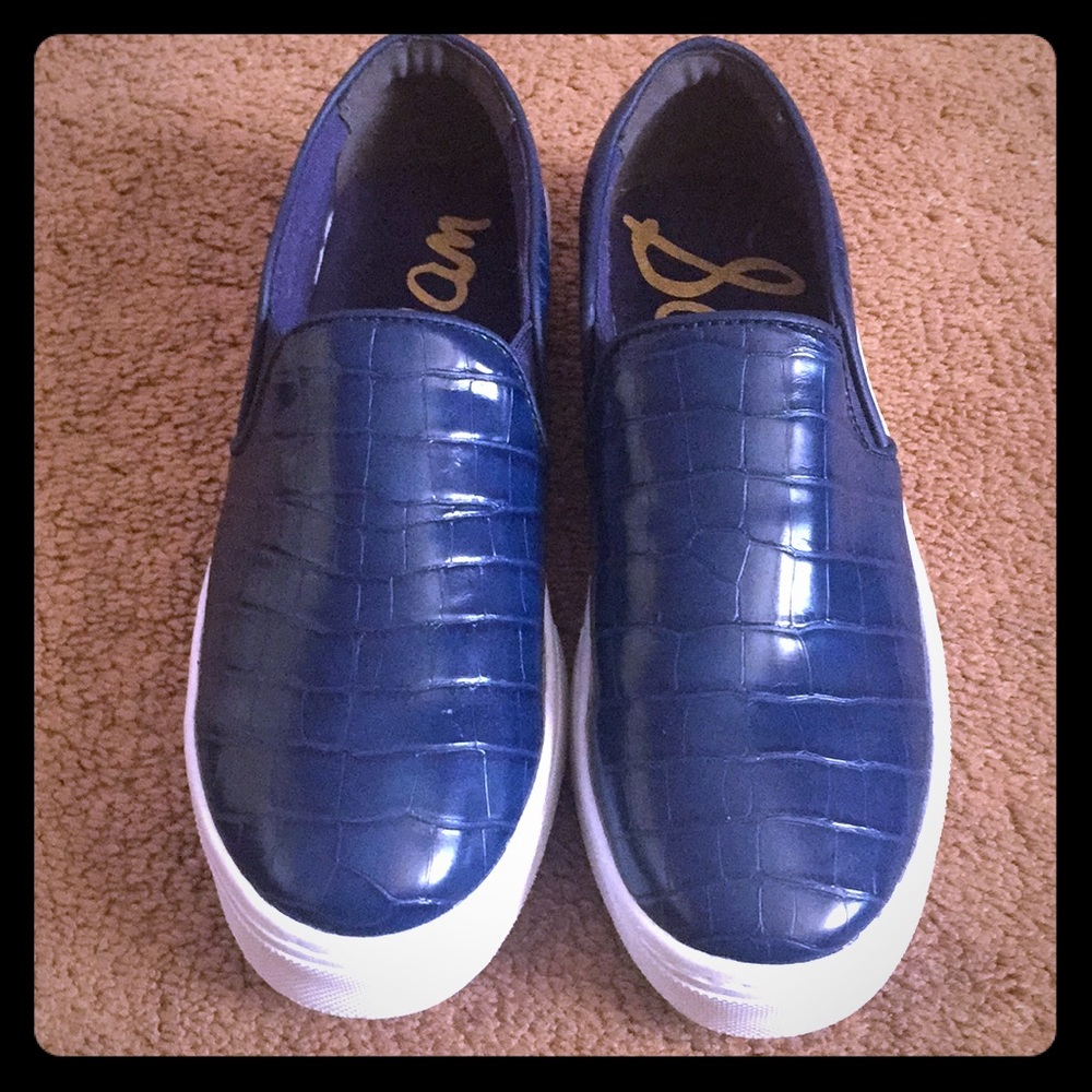 Sam Edelman Inky Blue Crocodile Fashion Sneaker